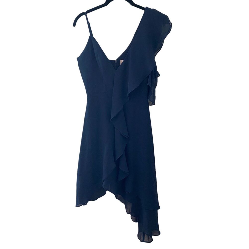 Keepsake The Label Womens Size XS Night Lights Dress Navy Blue Vneck Cocktail
